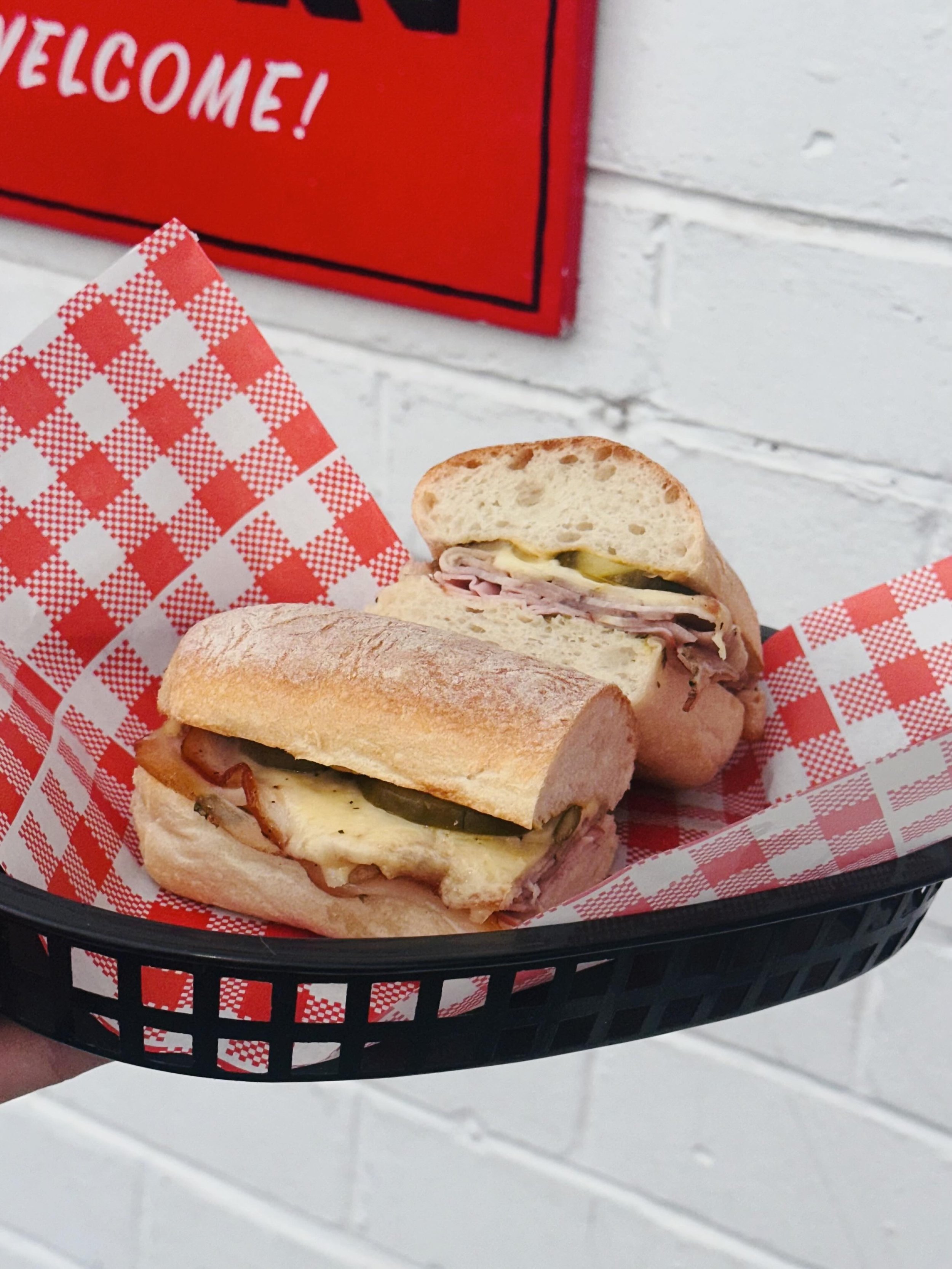 This one will warm you up: THE CUBANO 🥒 roast pork and leg ham with Swiss cheese, mojo sauce and pickles on a @lamadrebakery ciabatta roll. Every day for the month of June until sold out!